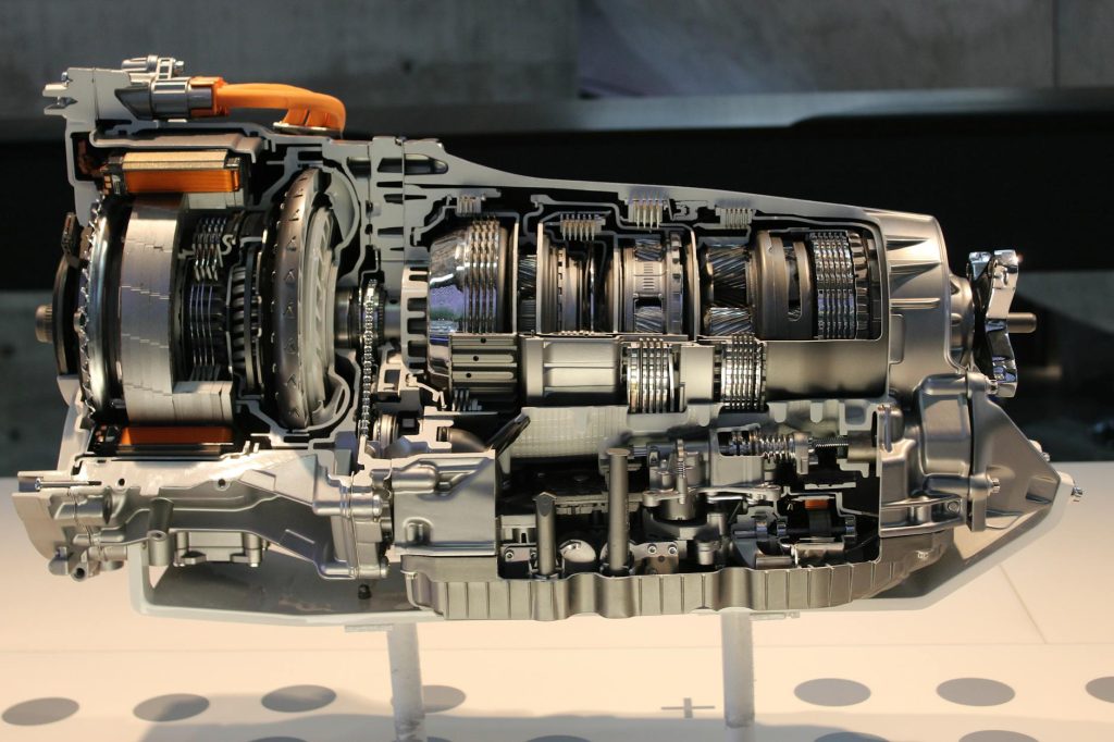 intricate car transmission cutaway display